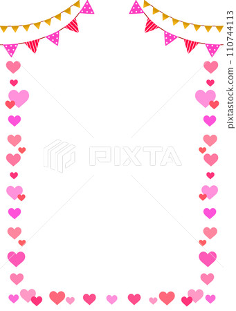 Heart and garland decorative frame vertical 110744113