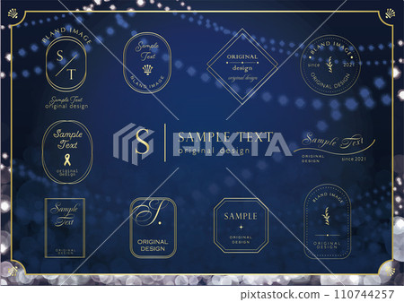 Classy and chic elegant frame set blue dark blue 110744257