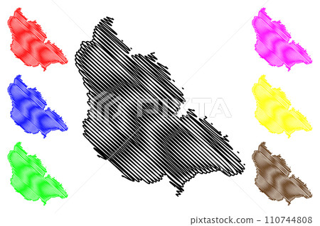 Kishtwar district (Jammu and Kashmir union territory, Republic of India) map vector illustration, scribble sketch Kishtwar map 110744808