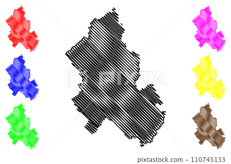 Lalitpur district (Uttar Pradesh State, Republic of India) map vector illustration, scribble sketch Lalitpur map Lalitpur district (Uttar Pradesh State, Republic of India) map vector illustration, scribble sketch Lalitpur map 110745133