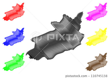 Lepa-Rada district (Arunachal Pradesh State, Republic of India) map vector illustration, scribble sketch Lepa Rada map 110745138