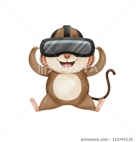 Cute Animal wearing VR Glasses 110745226