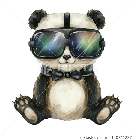 Cute Animal wearing VR Glasses 110745227
