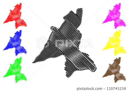 Lohit district (Arunachal Pradesh State, Republic of India) map vector illustration, scribble sketch Lohit map Lohit district (Arunachal Pradesh State, Republic of India) map vector illustration, scribble sketch Lohit map 110745239
