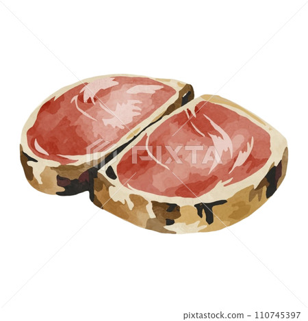 watercolor sketch of meat 110745397