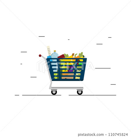 Cart with products. Cart with products. 110745824