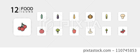 Vegetables icons. 110745853