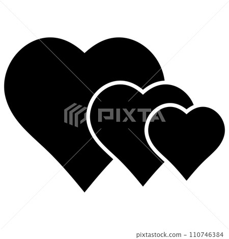 Three hearts icon, triple love, love triangle threesome heart Three hearts icon, triple love, love triangle threesome heart 110746384