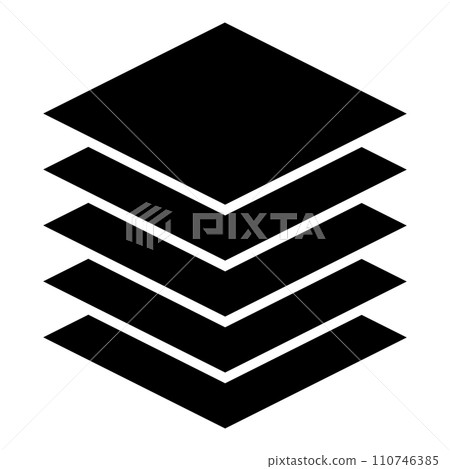 Icon stack of layers, layers parallel to the plane Icon stack of layers, layers parallel to the plane 110746385