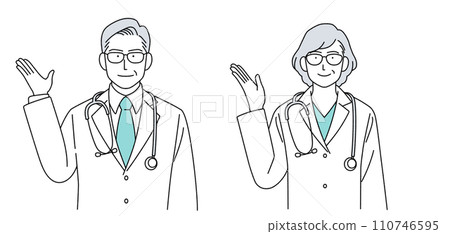 附聽診器的高級醫師人物插畫 110746595