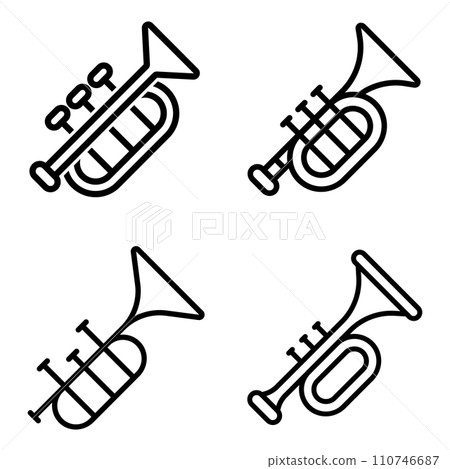 trumpet icon vector 110746687