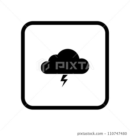 Cloud and lightning, icon. Cloud and lightning, icon. 110747480
