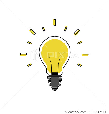 The light bulb shines brightly. The light bulb shines brightly. 110747511