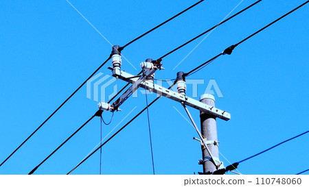Electric wire in the blue sky Electric wire in the blue sky 110748060