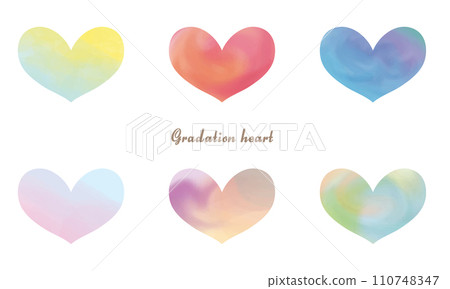 Gradient heart illustration set 1 Gradient heart illustration set 1 110748347