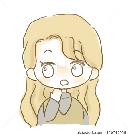 一個女孩帶著驚訝的表情 110749036