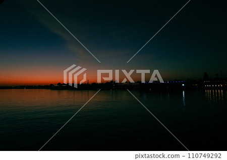 Nile at Dawn A Symphony of Light and Shadows. Egypt Summer Travel 110749292