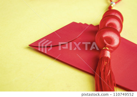 Chinese New Year red packet with customizable space for text or wishes. Chinese New Year celebration 110749552