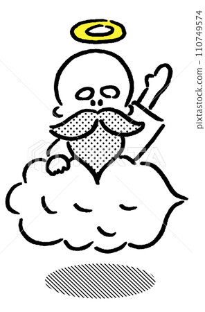 頭上戴著戒指的可愛鬍子神 頭上戴著戒指的可愛鬍子神 110749574