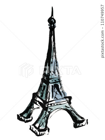 Hand drawn illustration of the eiffel tower 110749957