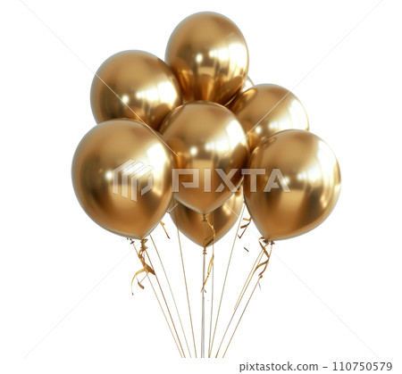 a gold balloon isolated a gold balloon isolated 110750579