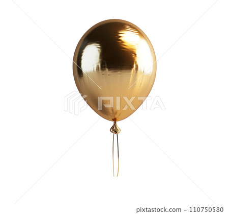 a gold balloon isolated 110750580