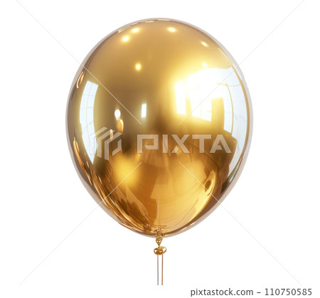 a gold balloon isolated 110750585