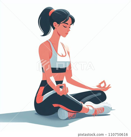 Woman meditating in sportswear 110750616