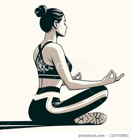 Illustration of a yoga woman Illustration of a yoga woman 110750901