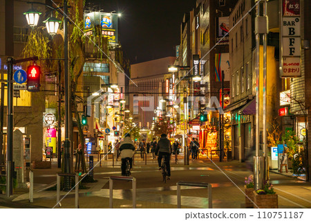 東京市中心八王子站北口的夜景 東京市中心八王子站北口的夜景 110751187