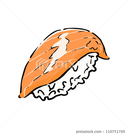 鮭魚壽司手繪插畫 110751789