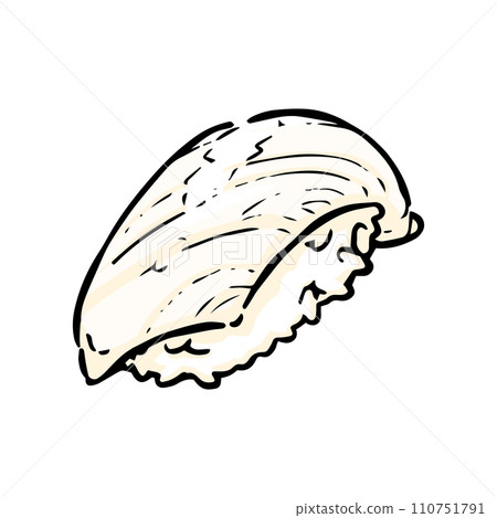 魷魚壽司手繪插畫 110751791