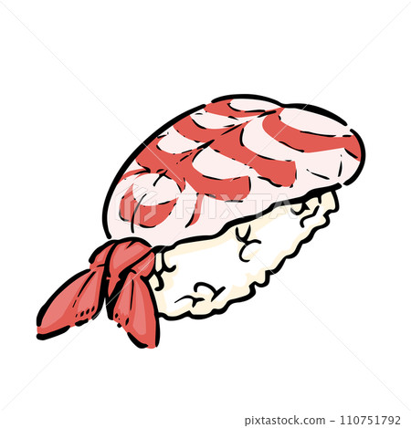 蝦壽司手繪插畫 110751792