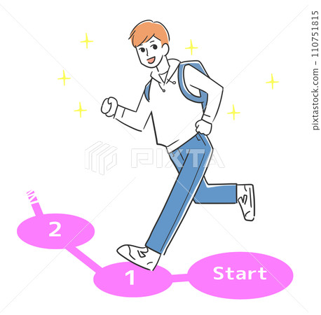 An image of a man stepping into something new 110751815