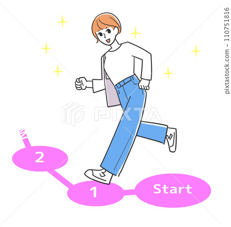 Image of a woman starting a new life Image of a woman starting a new life 110751816