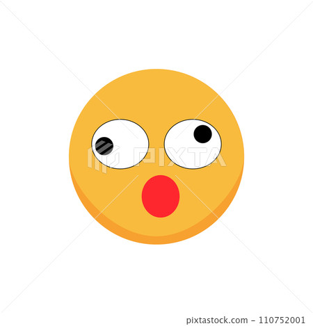 Puzzled emoticon. Cartoon emoji. Flat vector illustration. Puzzled emoticon. Cartoon emoji. Flat vector illustration. 110752001