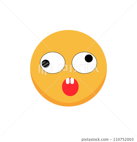 Puzzled emoticon. Cartoon emoji. Flat vector illustration. 110752003