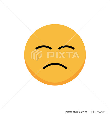 Smiley is afraid. Cartoon emoji. Flat vector illustration. Smiley is afraid. Cartoon emoji. Flat vector illustration. 110752032