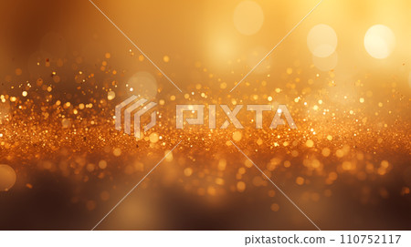 AI-generated content. Magic night dark blue abstract background with sparkling glitter bokeh and lights.  110752117