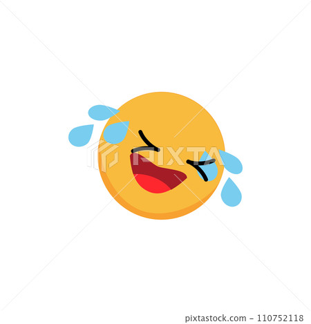 Smiley laughs to tears. Cartoon emoji. Vector illustration Smiley laughs to tears. Cartoon emoji. Vector illustration 110752118