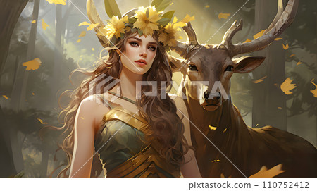 Image character of Artemis in Greek mythology Image character of Artemis in Greek mythology 110752412