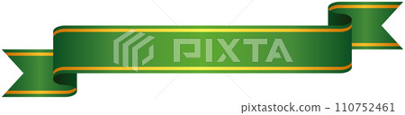 Single illustration of gradation ribbon with gold line 6 (green) Single illustration of gradation ribbon with gold line 6 (green) 110752461