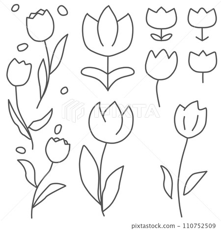 簡單變形鬱金香線描集 簡單變形鬱金香線描集 110752509