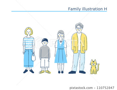 Smiling family whole body H 110752847