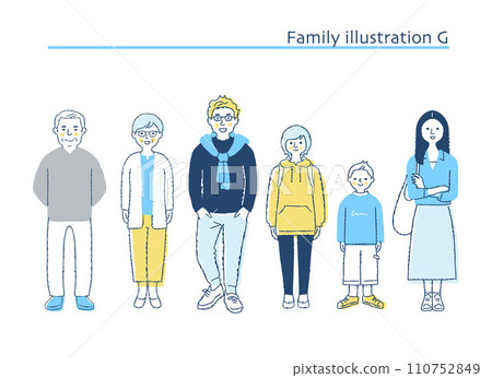 Smiling family whole body G Smiling family whole body G 110752849