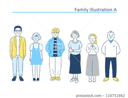 Smiling family whole body A 110752862