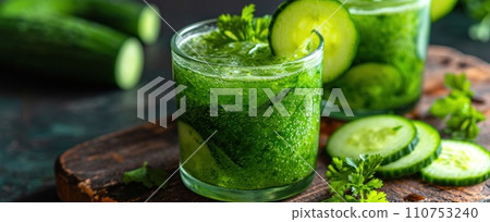 celery, cucumber, parsley liquid drink celery, cucumber, parsley liquid drink 110753240