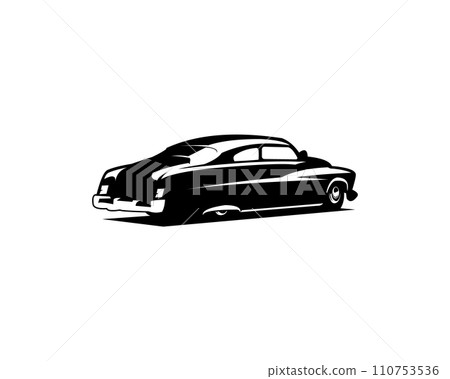 1949 Mercury coupe car isolated on white background side view. Best for badges, emblems, icons, logos, car industry and available in eps 10. 1949 Mercury coupe car isolated on white background side view. Best for badges, emblems, icons, logos, car industry and available in eps 10. 110753536