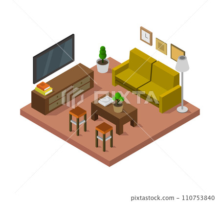 Isometric living room Isometric living room 110753840