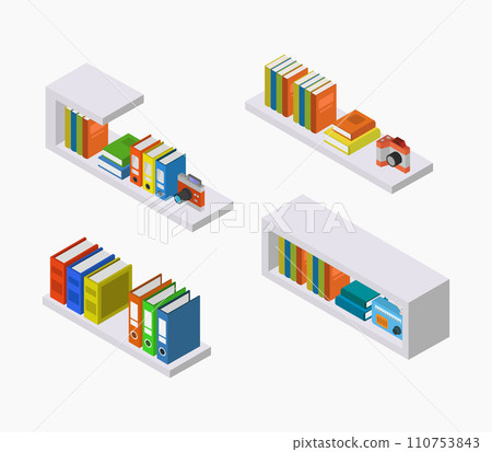 Isometric book shelves Isometric book shelves 110753843